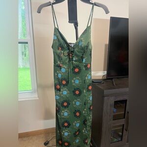 urban outfitters april tie back midi slip dress Kimchi Blue Slip It On Tie-Back Satin Midi Dress